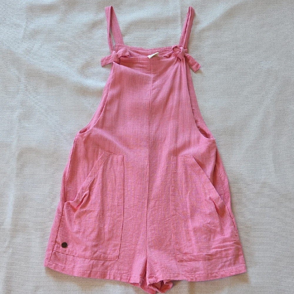 DOO Australia Girl’s Pink Linen Overall Romper Sleeveless One Piece Sz 10